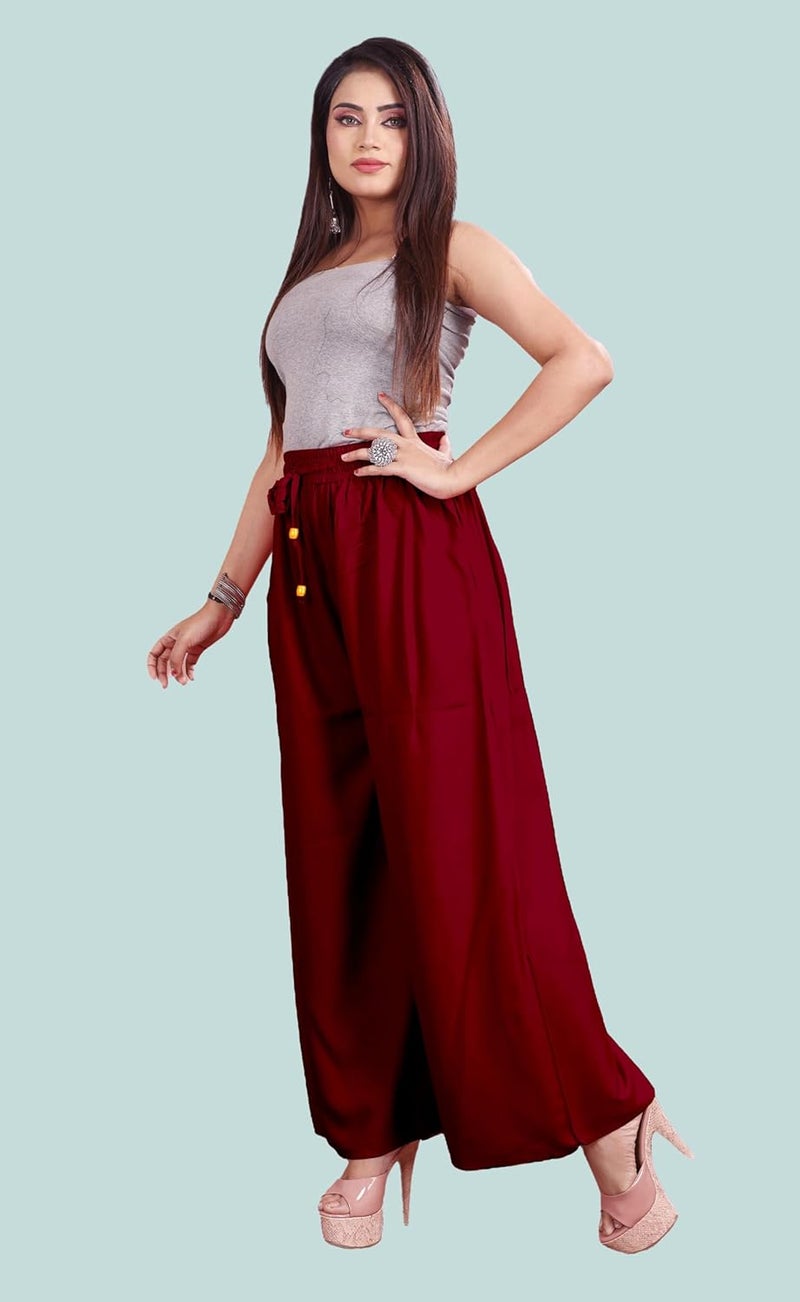 VIG TRENDS Women's Wide Leg Palazzo Pants, High Waist, Drawstring Closure, Casual Loose Fit Trousers - Image 3